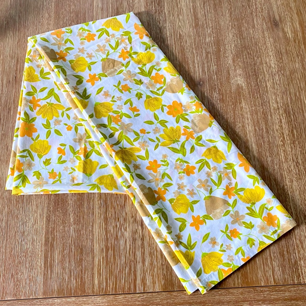 Vintage Woodland Floral Print Flat Twin Bed Sheet